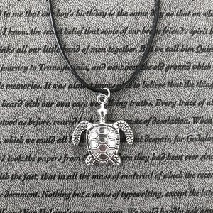 Silver Turtle Ocean Nautical Boho Hippie Necklace